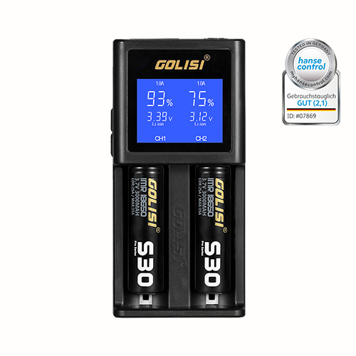 Golisi i1 Smart LCD Charger Rechargeable Battery Charger 2A Fast Charging ND 