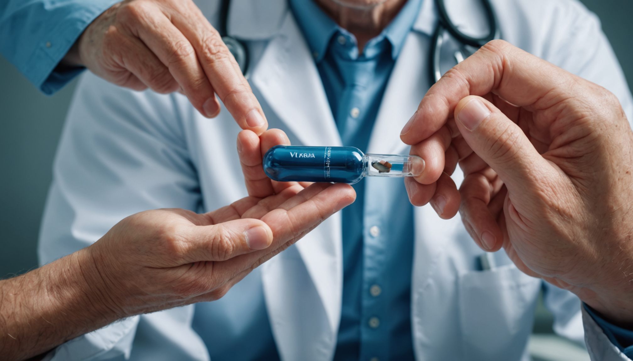 Educational illustration showing how Viagra supports blood flow for erectile dysfunction, with a medical, neutral style